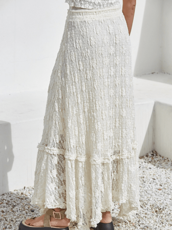 Bloom &amp; Bare Floral Lace Maxi Skirt - Jayden P Boutique