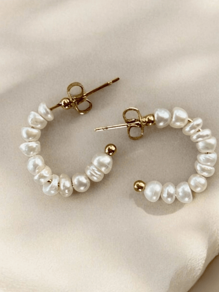 BOEM COLLECTION - The Tessa Pearl Hoops - Jayden P Boutique
