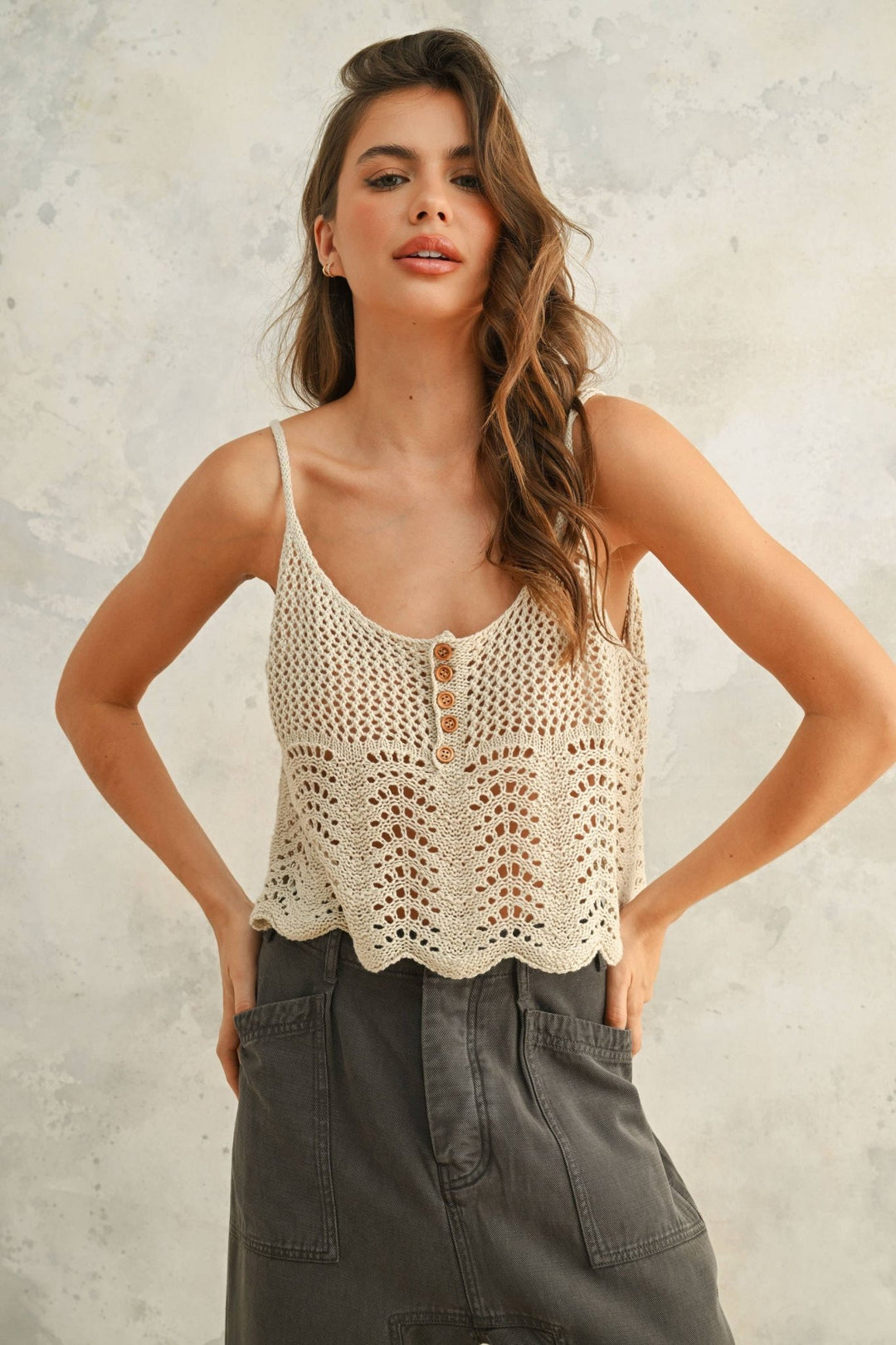 Carina Crochet Knitted Crop Top - Jayden P Boutique