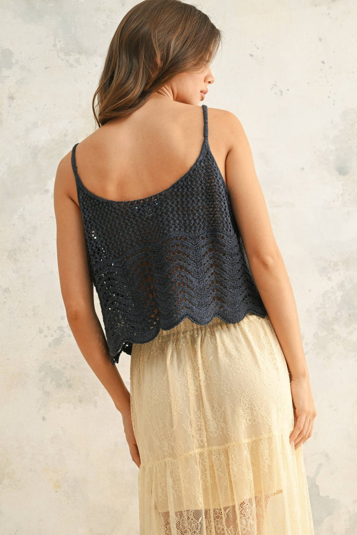 Carina Crochet Knitted Crop Top - Jayden P Boutique