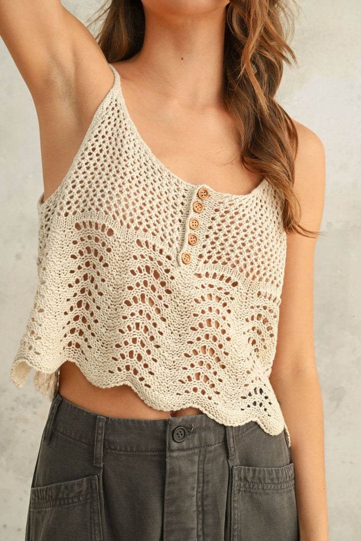 Carina Crochet Knitted Crop Top - Jayden P Boutique