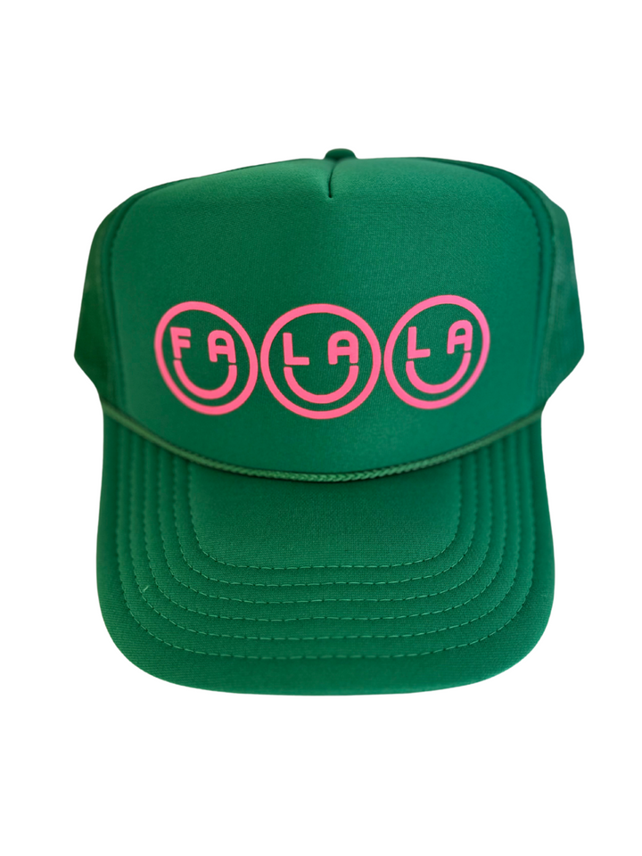 Jayden P Boutique - Local Beach - FA LA LA Trucker Hat - Kelly