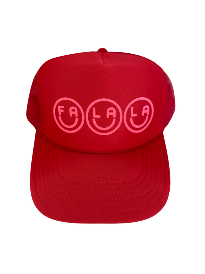 Jayden P Boutique - Local Beach - FA LA LA Trucker Hat - Red