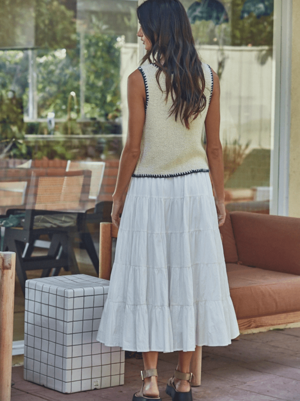 Coastal Dream Tiered Ruffle Midi Skirt - Jayden P Boutique