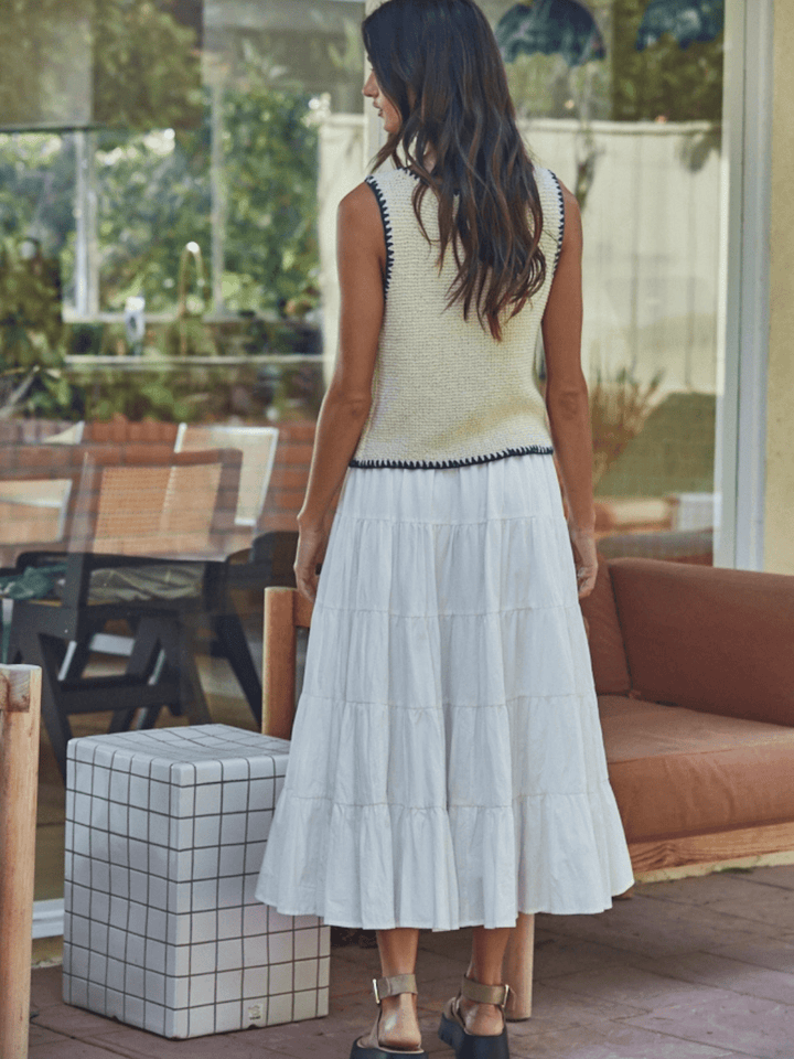 Coastal Dream Tiered Ruffle Midi Skirt - Jayden P Boutique