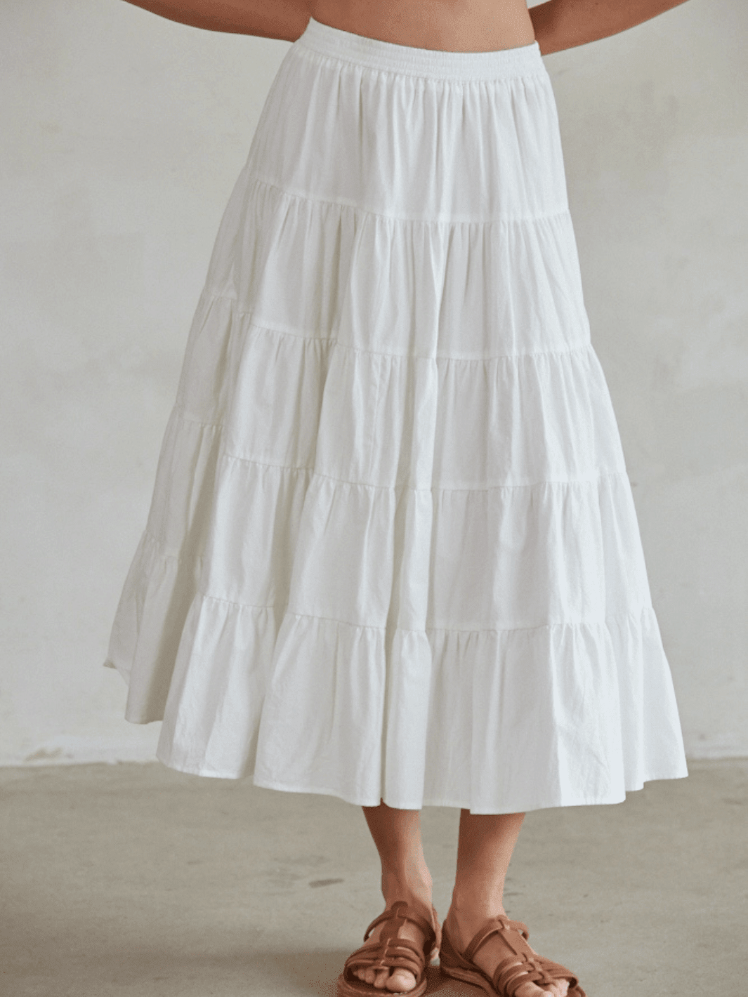 Coastal Dream Tiered Ruffle Midi Skirt - Jayden P Boutique
