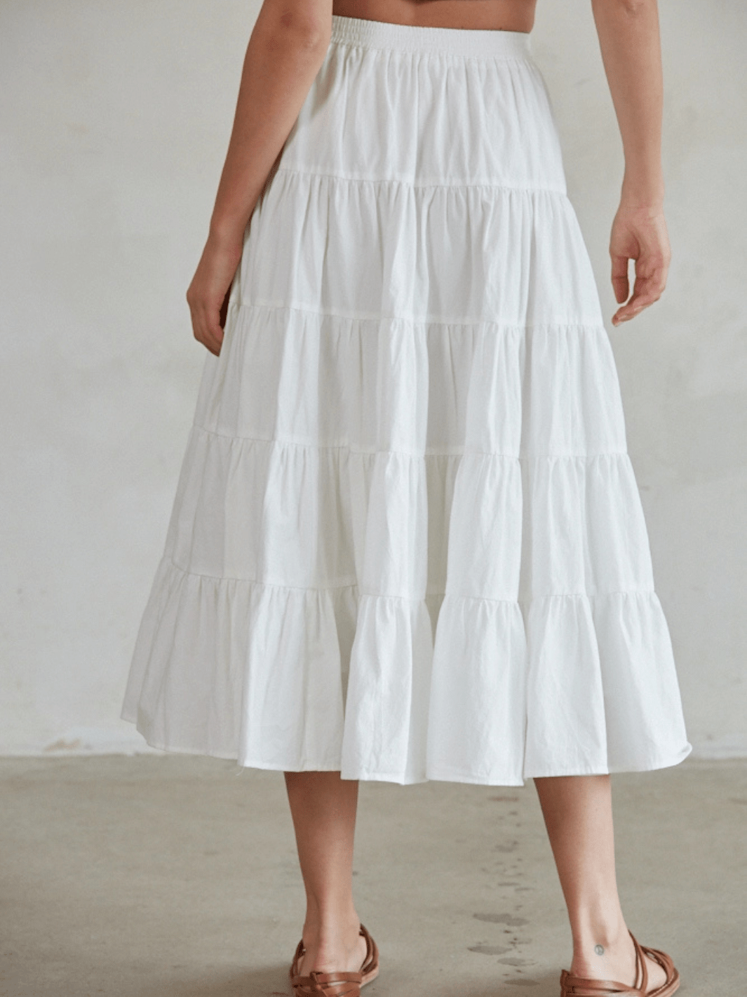 Coastal Dream Tiered Ruffle Midi Skirt - Jayden P Boutique