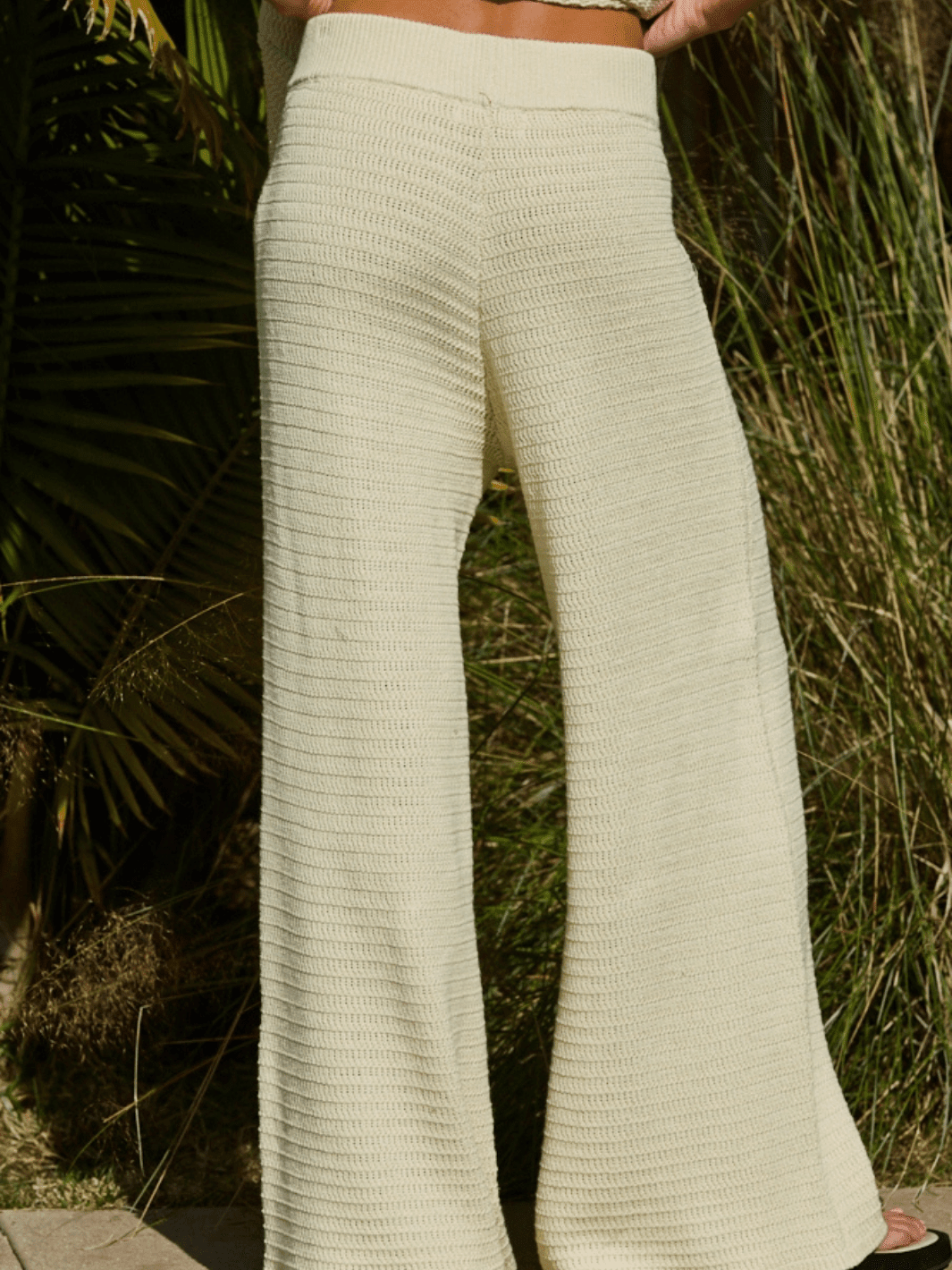 Coastal Stripe Knit Crochet V-Neck Top - Jayden P Boutique