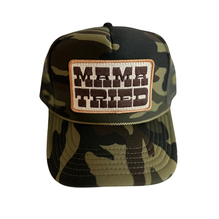 Jayden P Boutique - LOCAL BEACH - Mama Tried Patch Trucker Hat - Camo Split