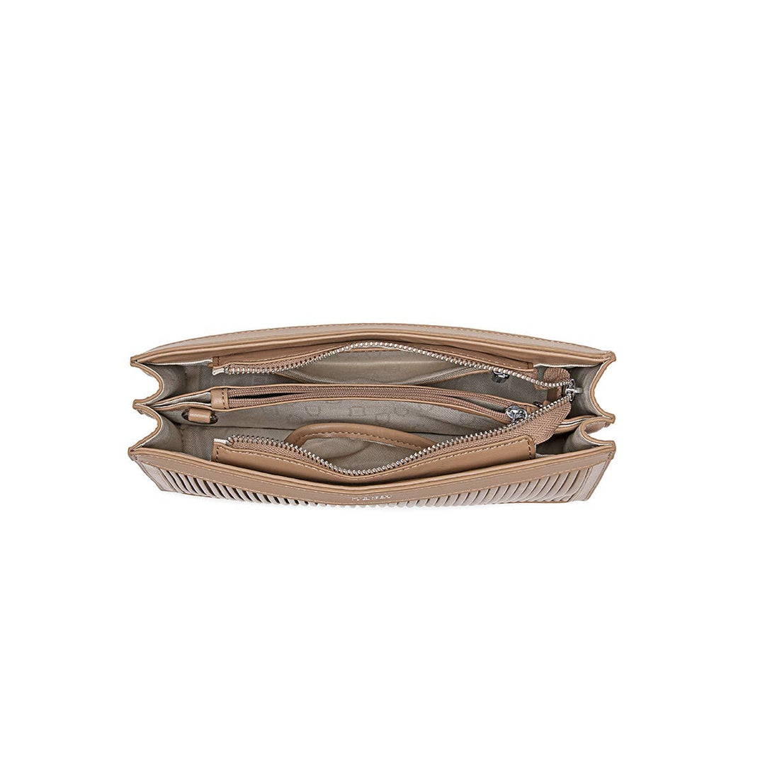 Pixie Mood - Abigail Clutch - Recycled Vegan Bag - Sand Pleated