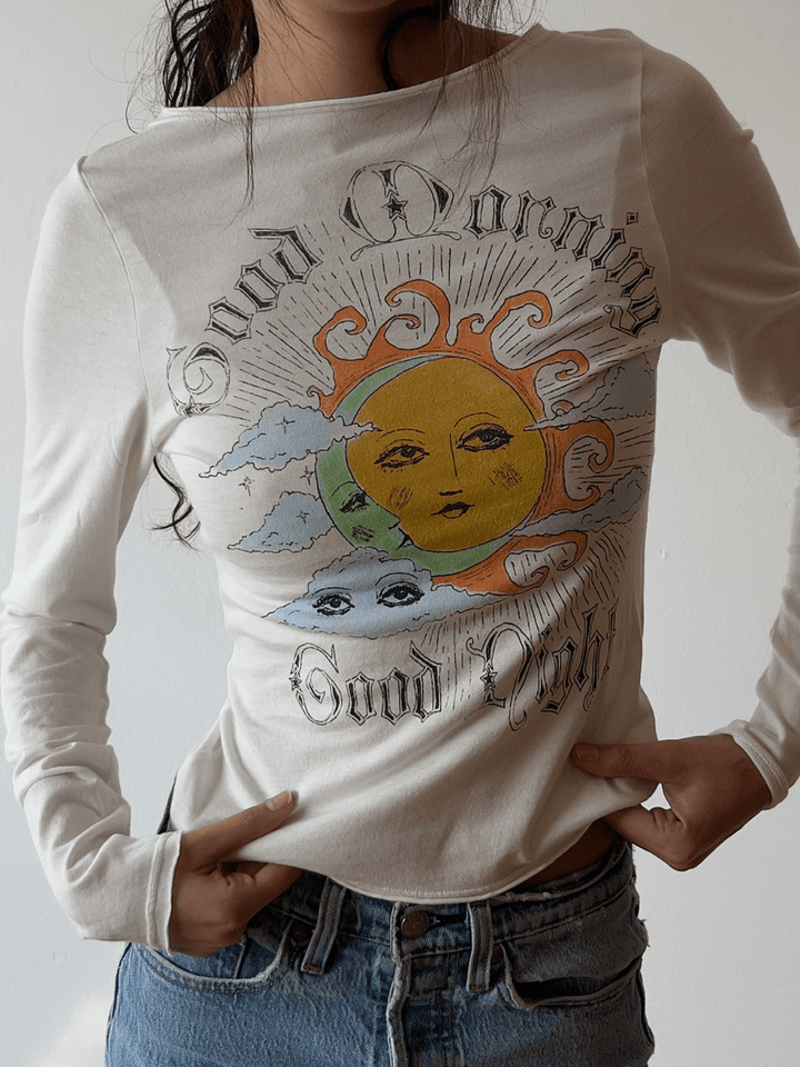 DAYDREAMER LA - Good Morning Good Night Boat Neck Long Sleeve - Jayden P Boutique