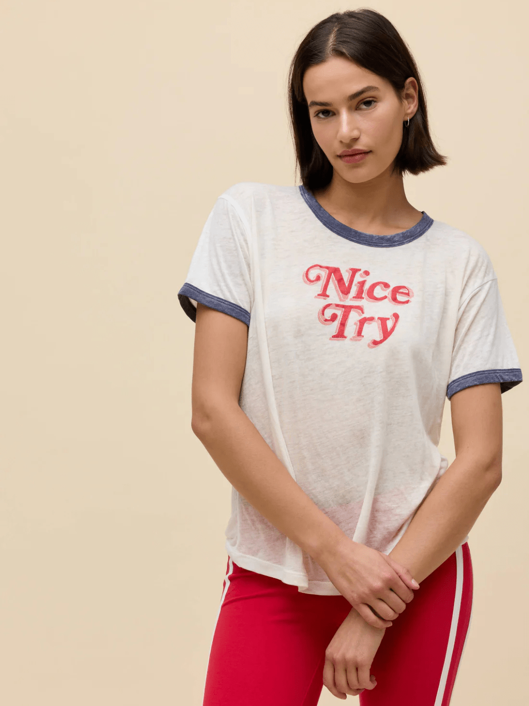 DAYDREAMER LA - "Nice Try" Burnout Ringer Tee - Jayden P Boutique