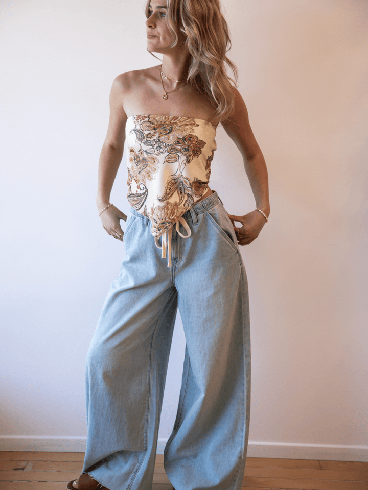Daze Denim Cabana Wide Leg Pull On Jeans - Jayden P Boutique