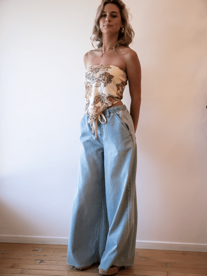 Daze Denim Cabana Wide Leg Pull On Jeans - Jayden P Boutique