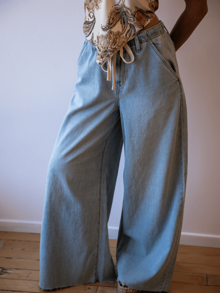 Daze Denim Cabana Wide Leg Pull On Jeans - Jayden P Boutique