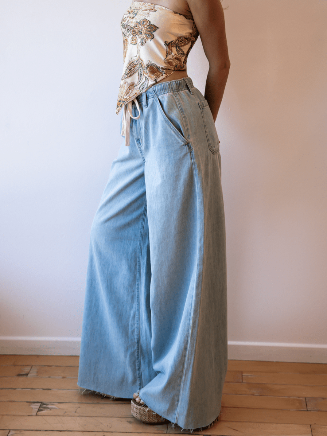 Daze Denim Cabana Wide Leg Pull On Jeans - Jayden P Boutique
