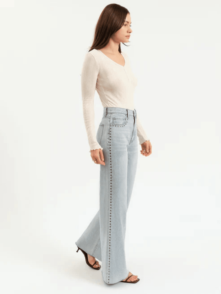 DAZE DENIM - Far Out High Rise Wide Leg Jeans - BLOOMING VINTAGE - Jayden P Boutique