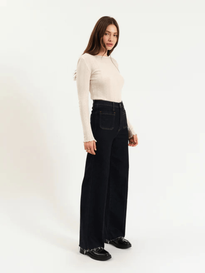 DAZE DENIM - Far Out High Rise Wide Leg Jeans - BLOOMING VINTAGE - Jayden P Boutique