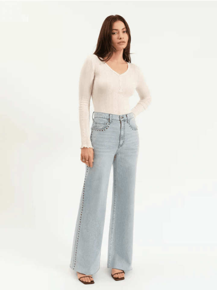 DAZE DENIM - Far Out High Rise Wide Leg Jeans - BLOOMING VINTAGE - Jayden P Boutique