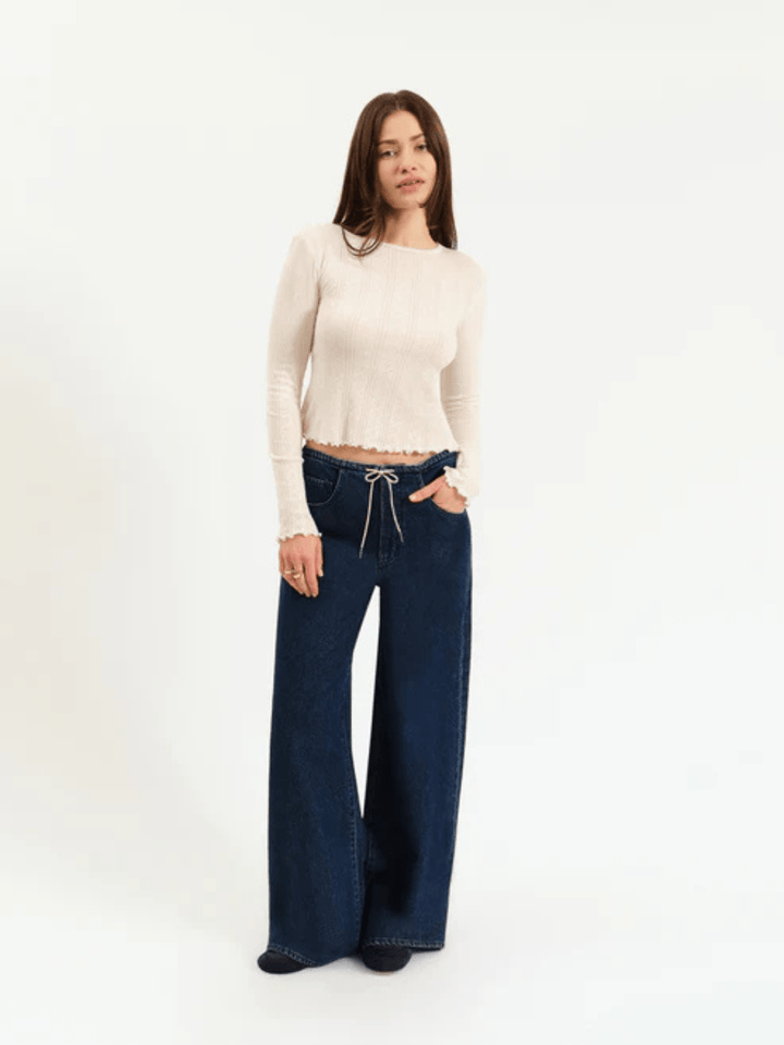 DAZE DENIM - Madison Mid Rise Wide Leg Jeans - Jayden P Boutique