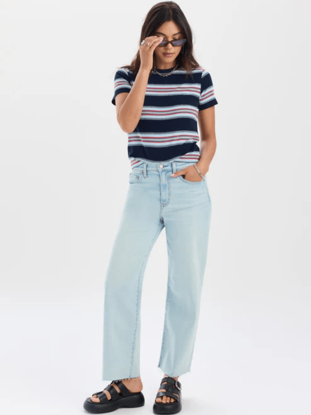 DAZE DENIM - Pleaser High Rise Wide Ankle Jeans - Jayden P Boutique