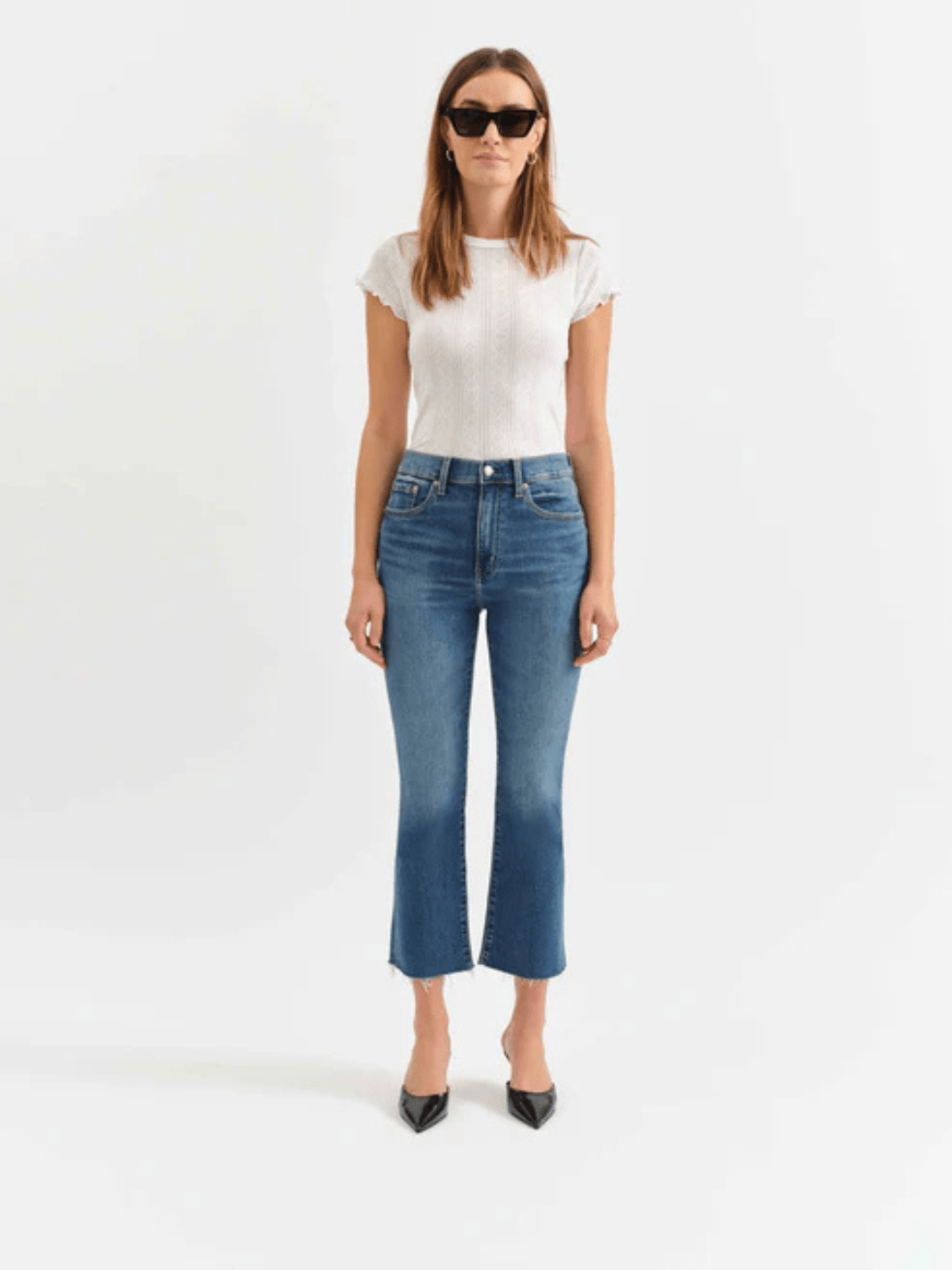 DAZE DENIM - Shy Girl High Rise Crop Flare Jeans - Jayden P Boutique