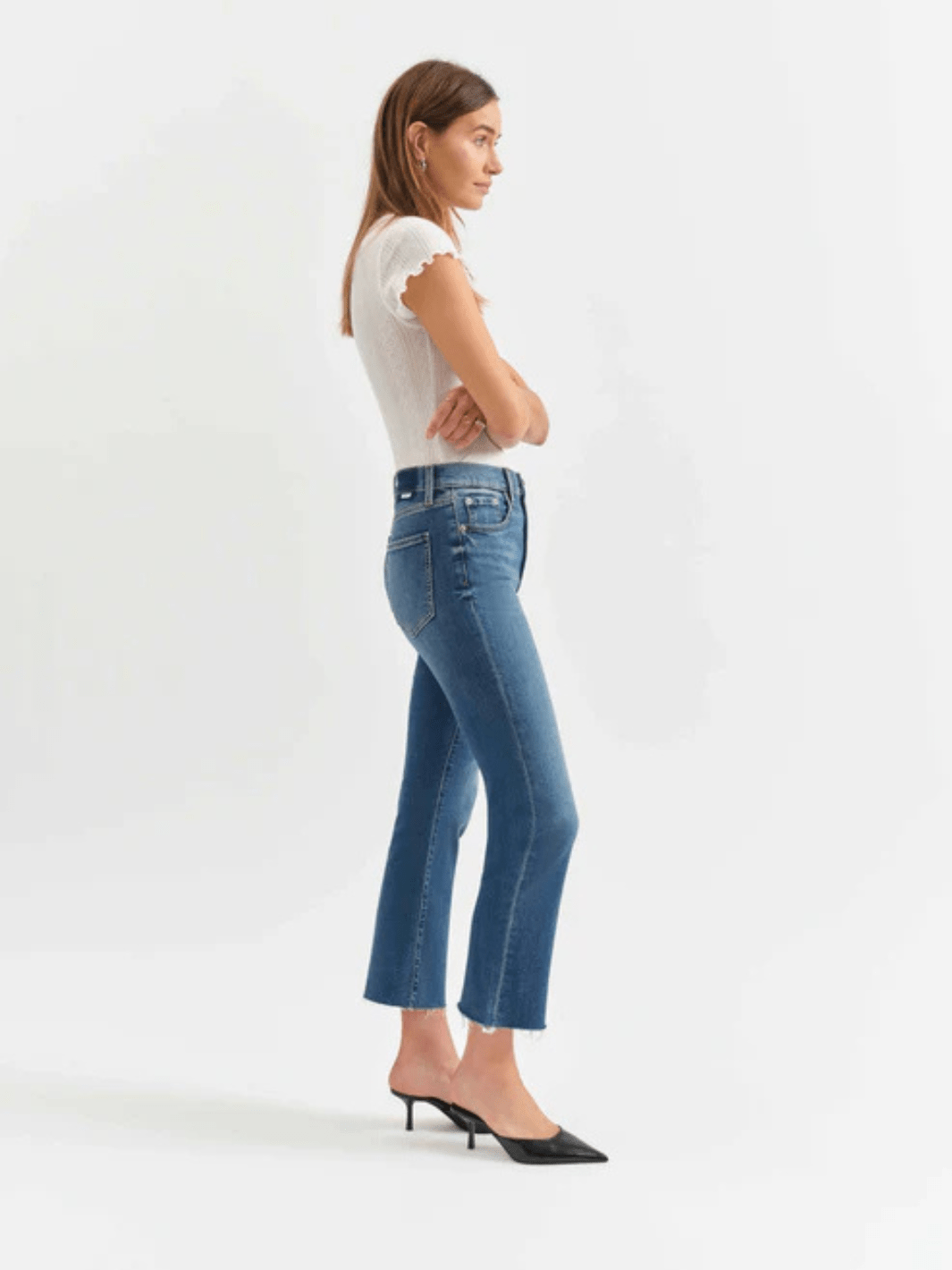 DAZE DENIM - Shy Girl High Rise Crop Flare Jeans - Jayden P Boutique