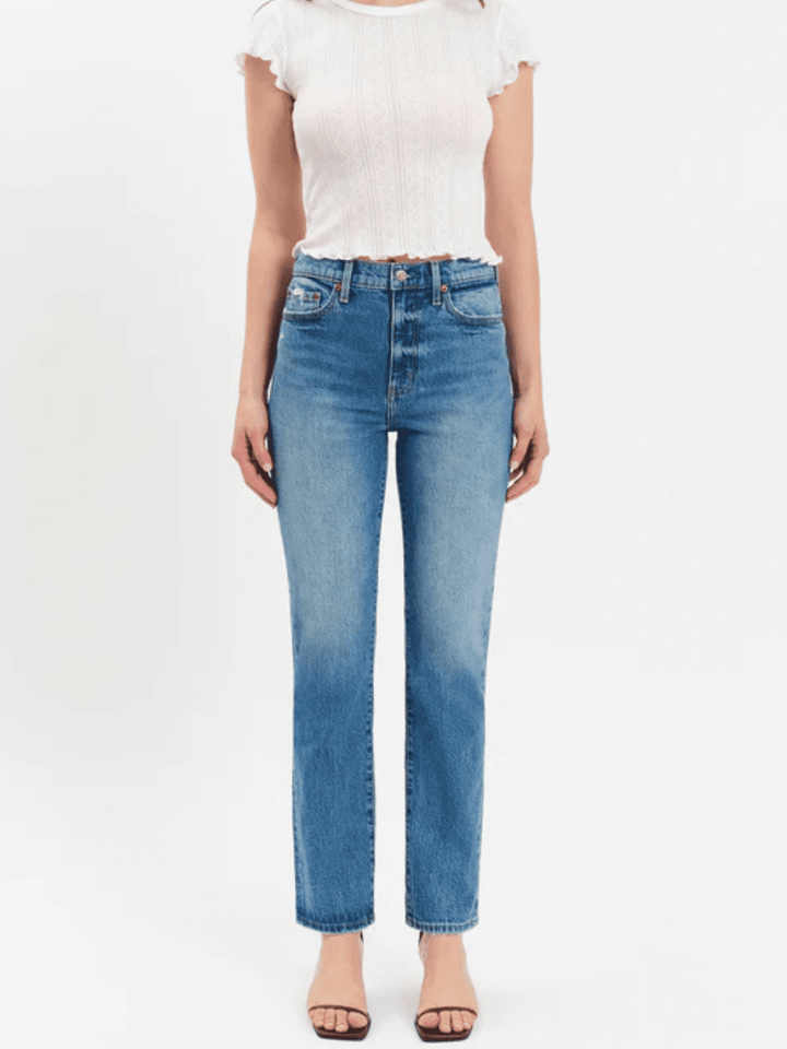DAZE DENIM- Smarty Pants High Rise Slim Straight - Jayden P Boutique