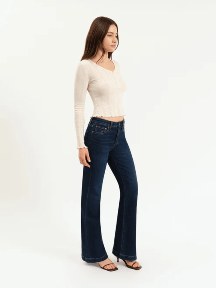 Daze Denim - The Heartbreaker Mid Rise Flare - Jayden P Boutique