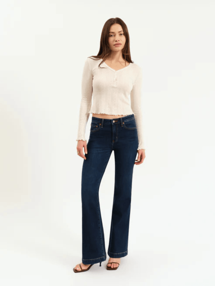 Daze Denim - The Heartbreaker Mid Rise Flare - Jayden P Boutique