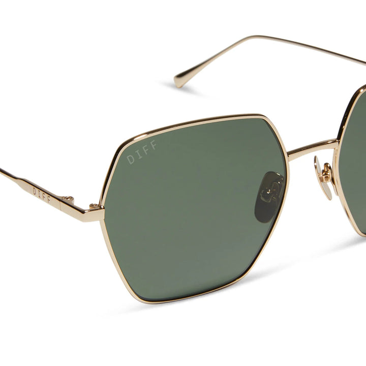 DIFF EYEWEAR Harlowe Sunglasses - Gold/G15 - Jayden P Boutique