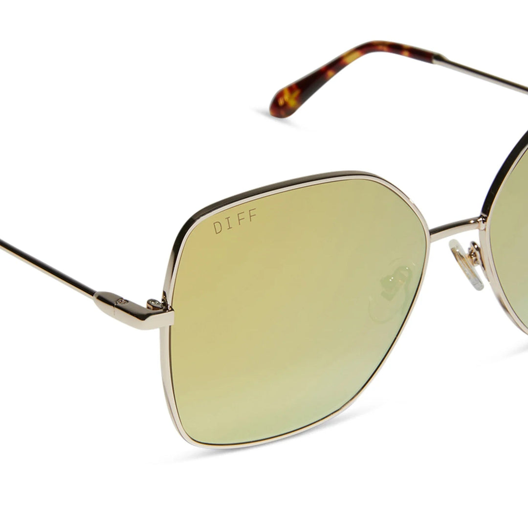 DIFF EYEWEAR Iris Sunglasses - Gold/Gold Mirror - Jayden P Boutique