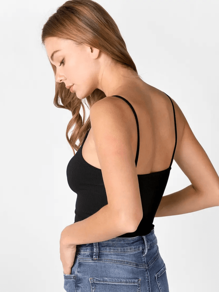 Everyday Ribbed V-Neck Crop Tank - Jayden P Boutique