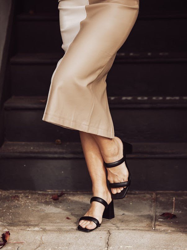 Farah Double Strap Heel - Black - Jayden P Boutique