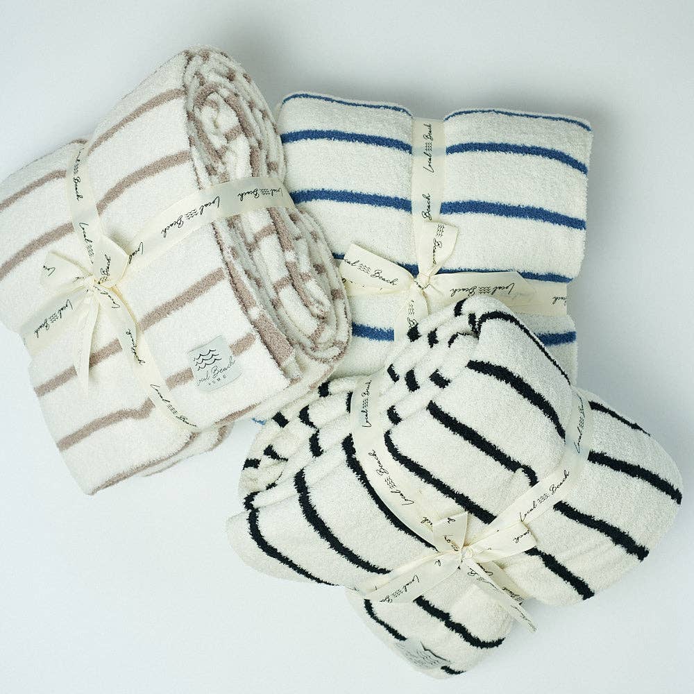 Local Beach - Striped Luxe Home Blanket