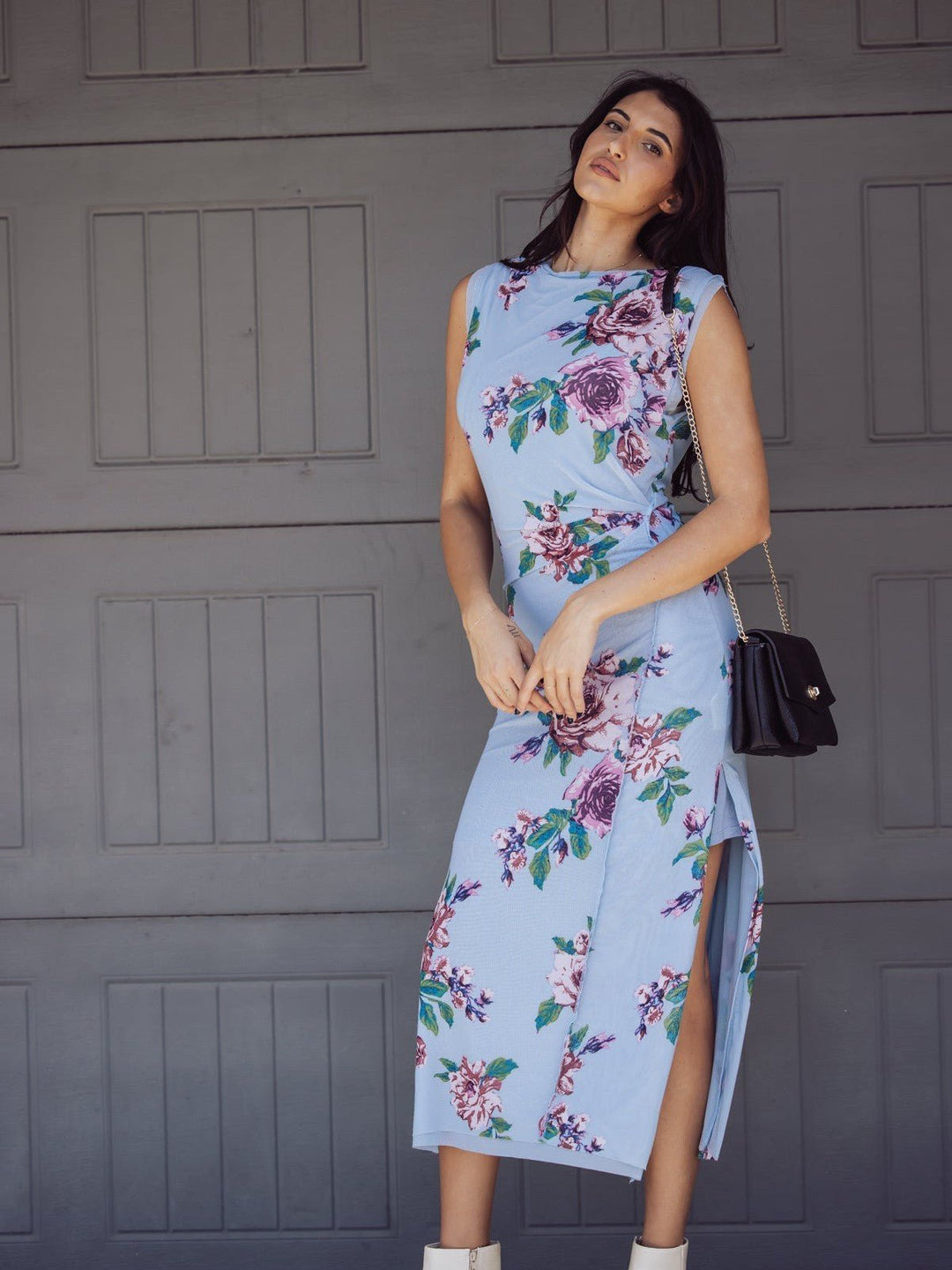 Free People Carmel Midi Dress - Blue Floral - Jayden P Boutique