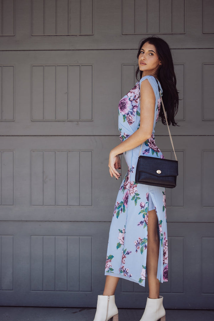 Free People Carmel Midi Dress - Blue Floral - Jayden P Boutique