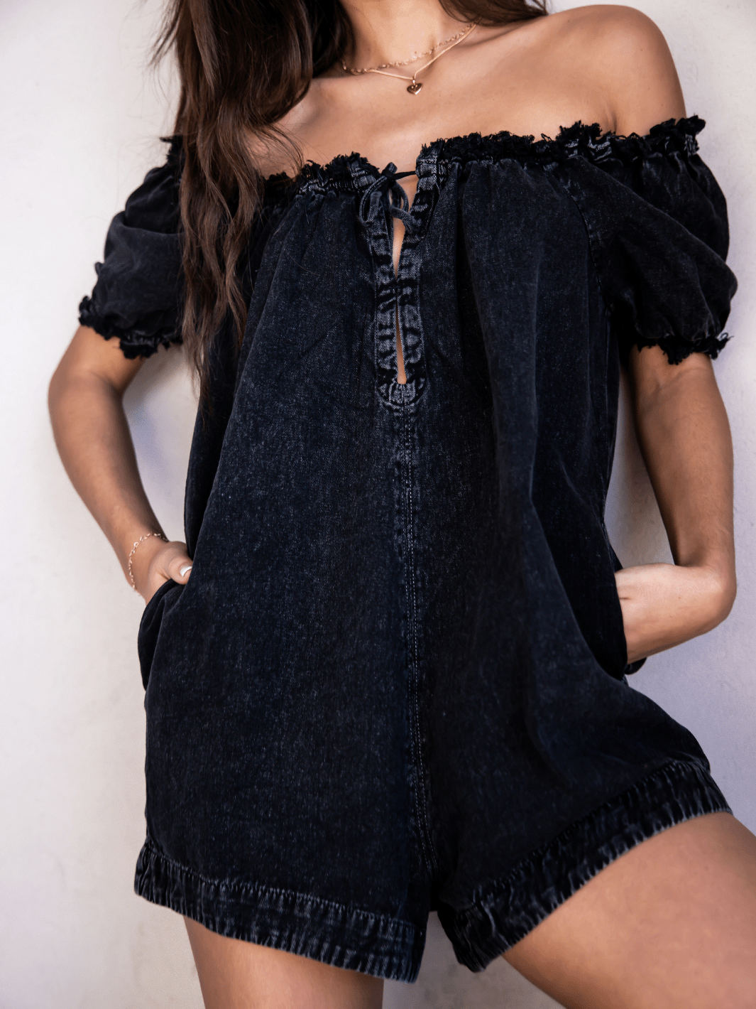 FREE PEOPLE - Daisy Denim Babydoll Romper - Jayden P Boutique