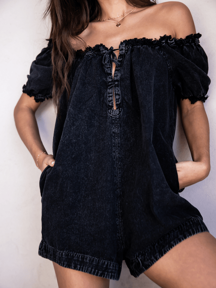 FREE PEOPLE - Daisy Denim Babydoll Romper - Jayden P Boutique