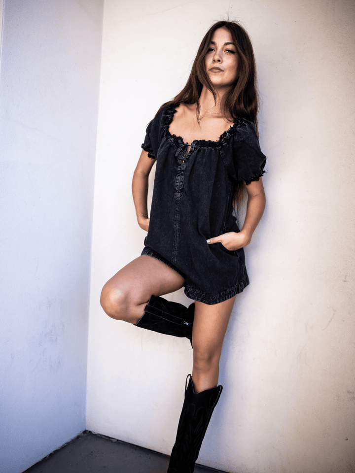 FREE PEOPLE - Daisy Denim Babydoll Romper - Jayden P Boutique