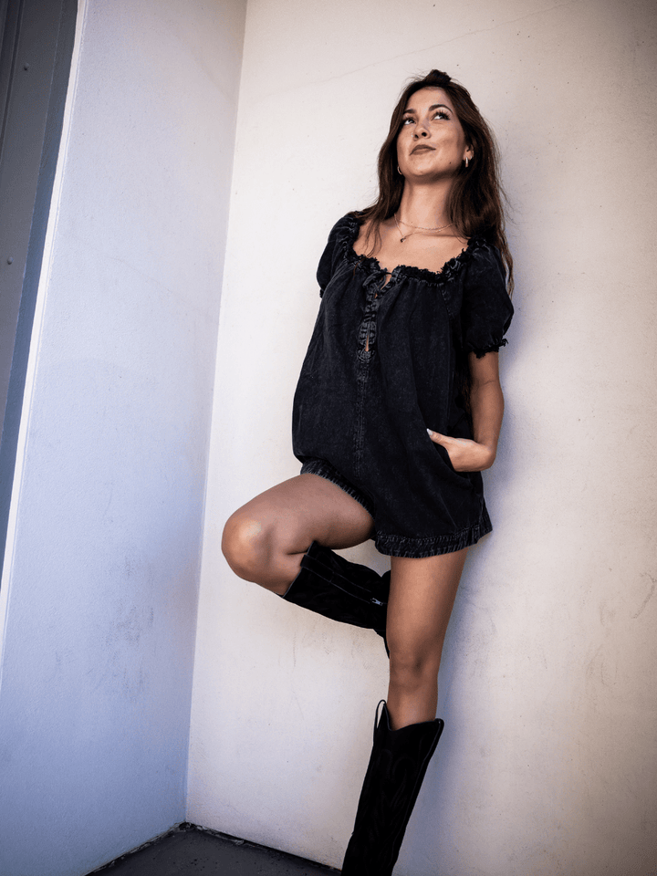 FREE PEOPLE - Daisy Denim Babydoll Romper - Jayden P Boutique