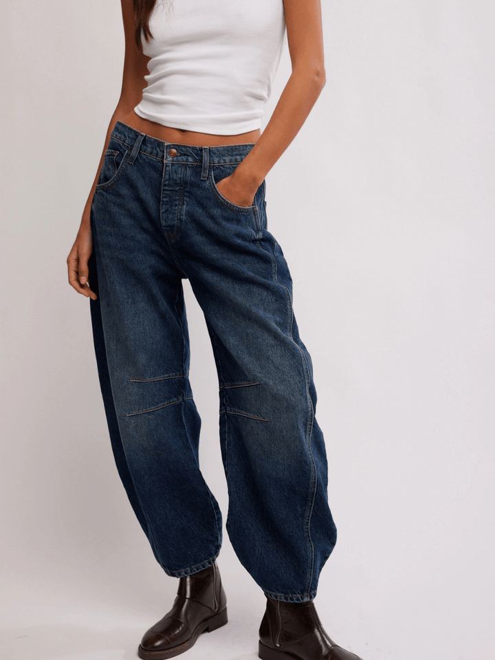 Free People Good Luck Mid Rise Barrel Jeans - Jayden P Boutique