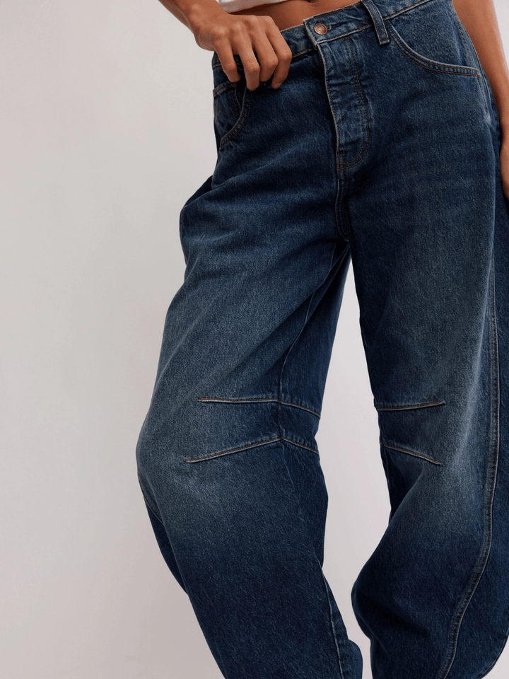 Free People Good Luck Mid Rise Barrel Jeans - Jayden P Boutique