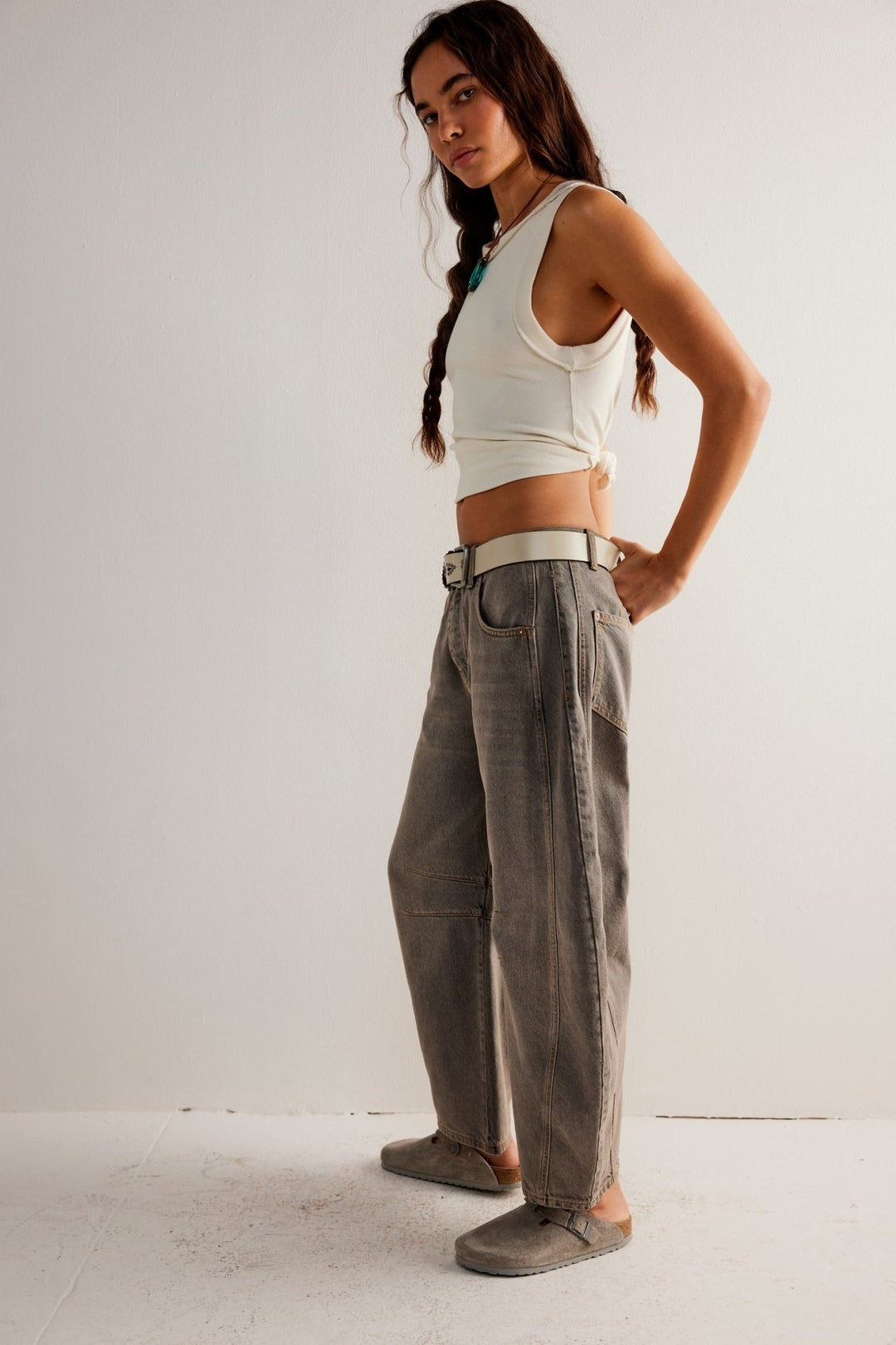 Free People Good Luck Mid Rise Barrel Jeans - Jayden P Boutique
