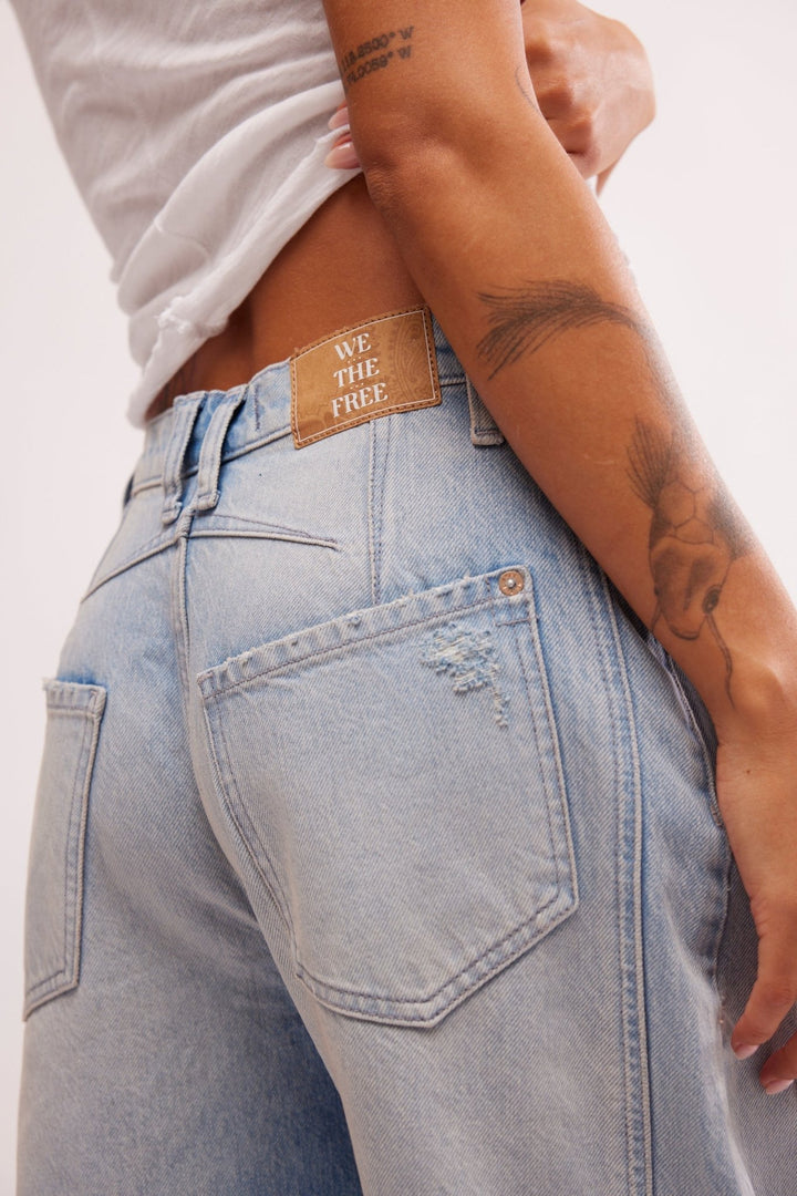 Free People Good Luck Mid Rise Barrel Jeans - Jayden P Boutique