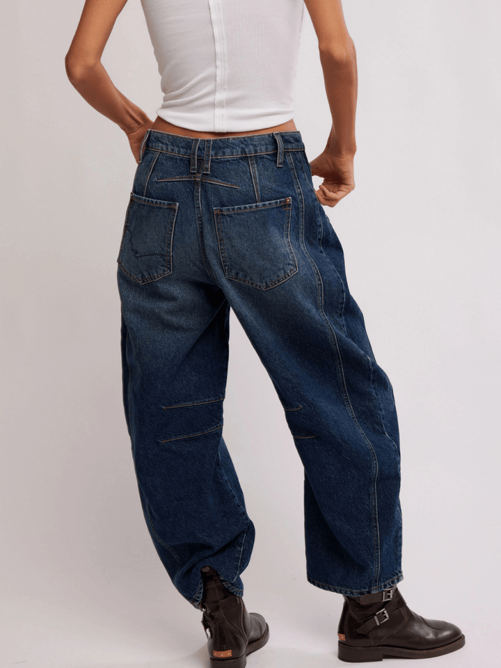 Free People Good Luck Mid Rise Barrel Jeans - Jayden P Boutique