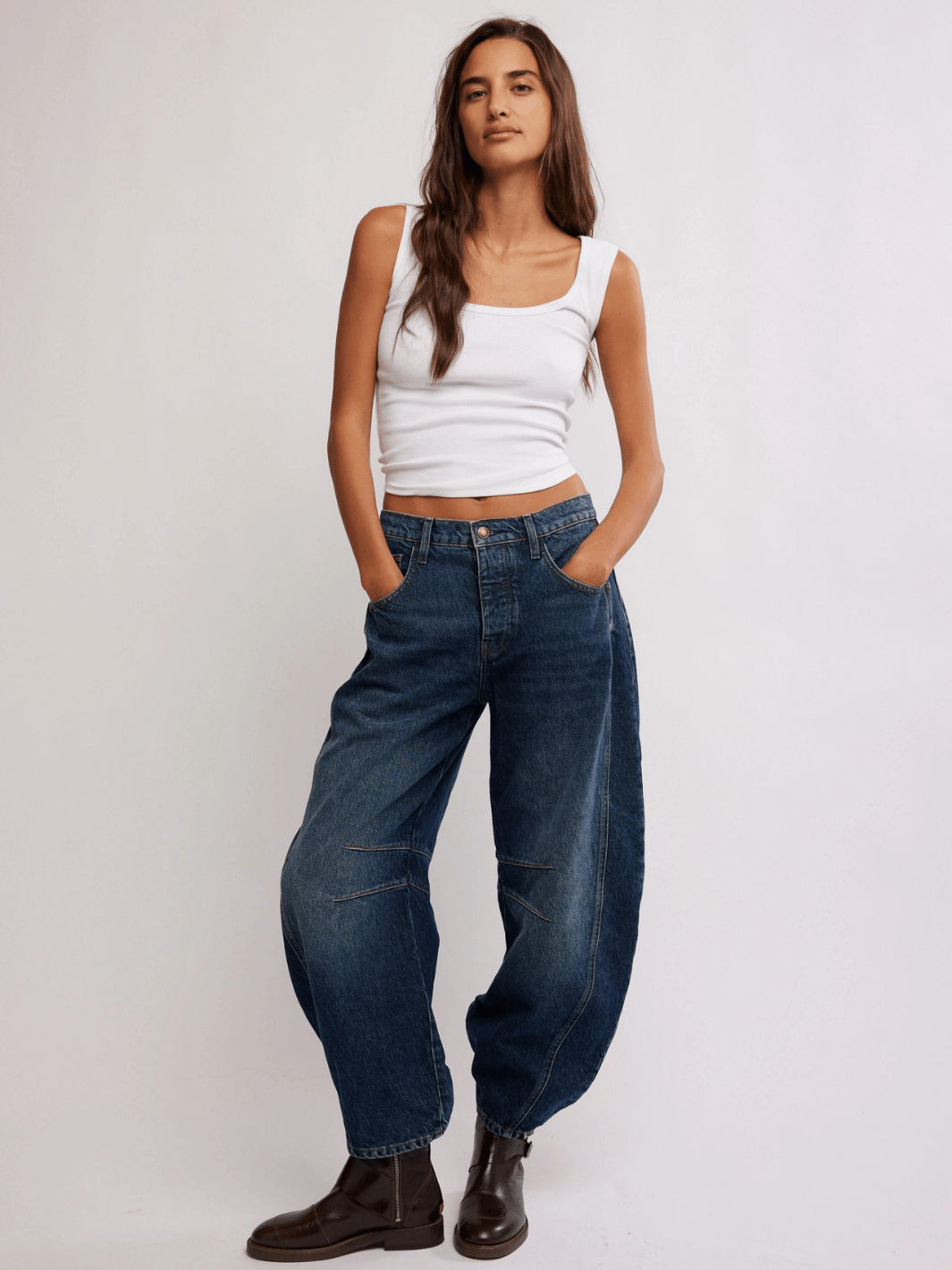 Free People Good Luck Mid Rise Barrel Jeans - Jayden P Boutique
