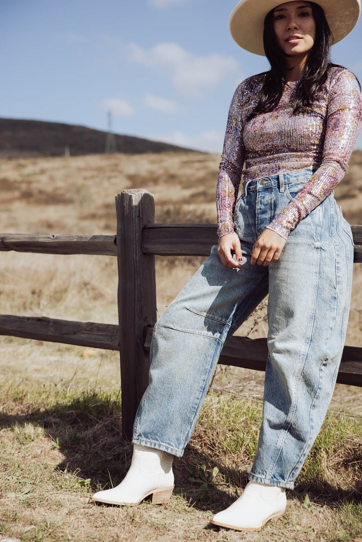 Free People Good Luck Mid Rise Barrel Jeans - Jayden P Boutique