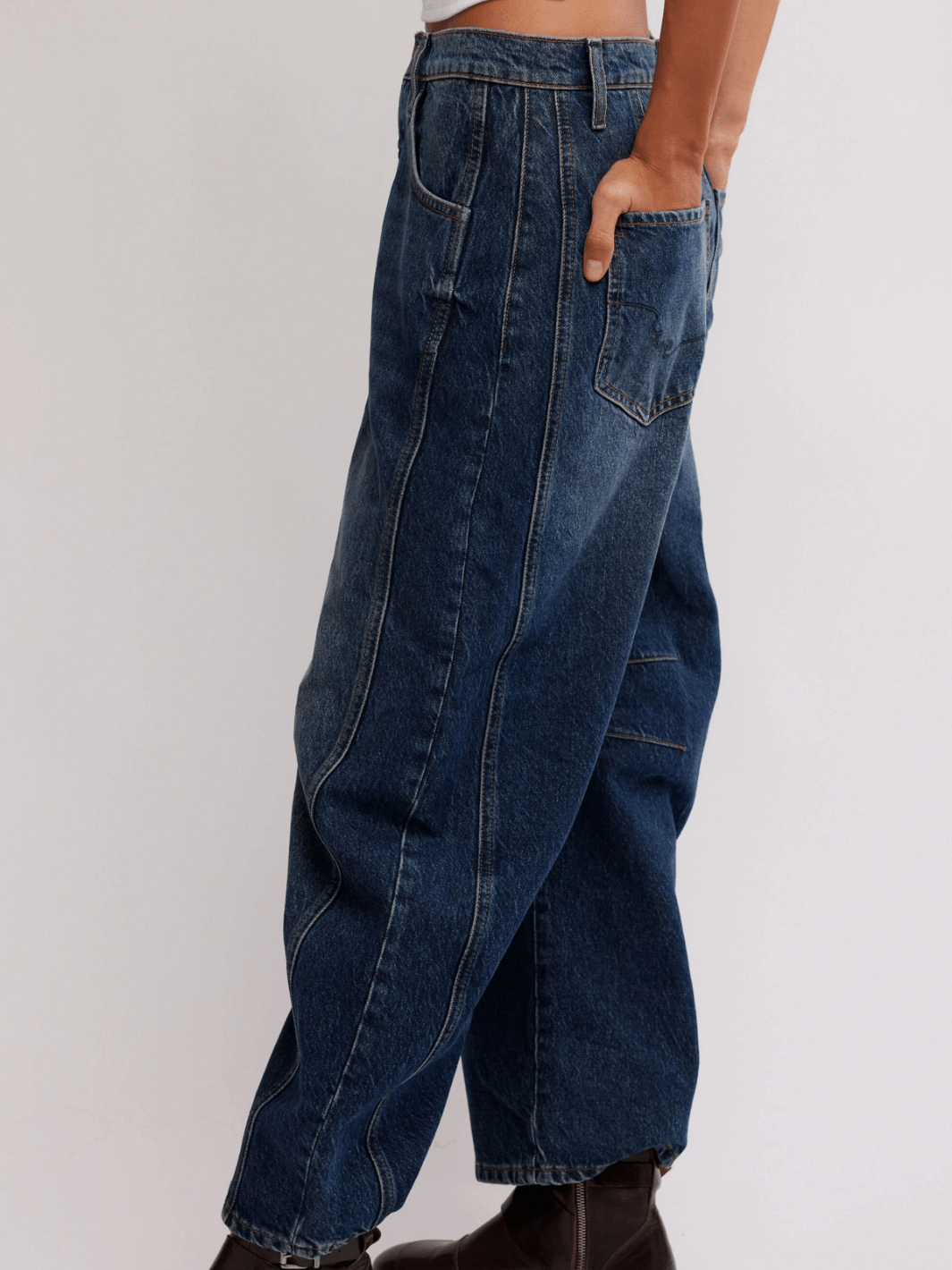 Free People Good Luck Mid Rise Barrel Jeans - Jayden P Boutique