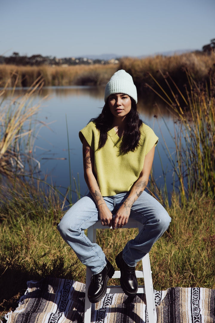 Free People Harbor Marble Ribbed Beanie - Mint - Jayden P Boutique